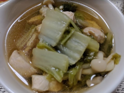 鶏ささみと白菜の和風スープ
